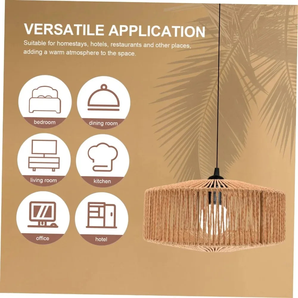suspension lumineuse moderne rustique bambou naturel ampoules E27 opaques chambre décoration
