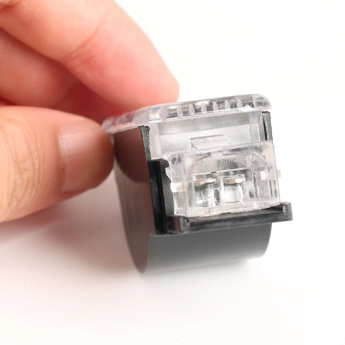 lampe led moderne noire transparente grille clips 12v 24v voiture intérieure bienvenue