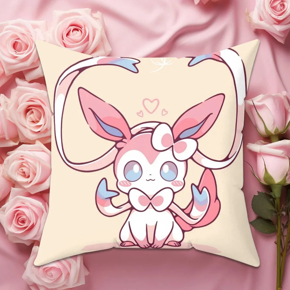 coussin pokémon évee jolteon umbreon illustration dessin animé 30x30cm 40x40cm 45x45cm 50x50cm polyester cotton