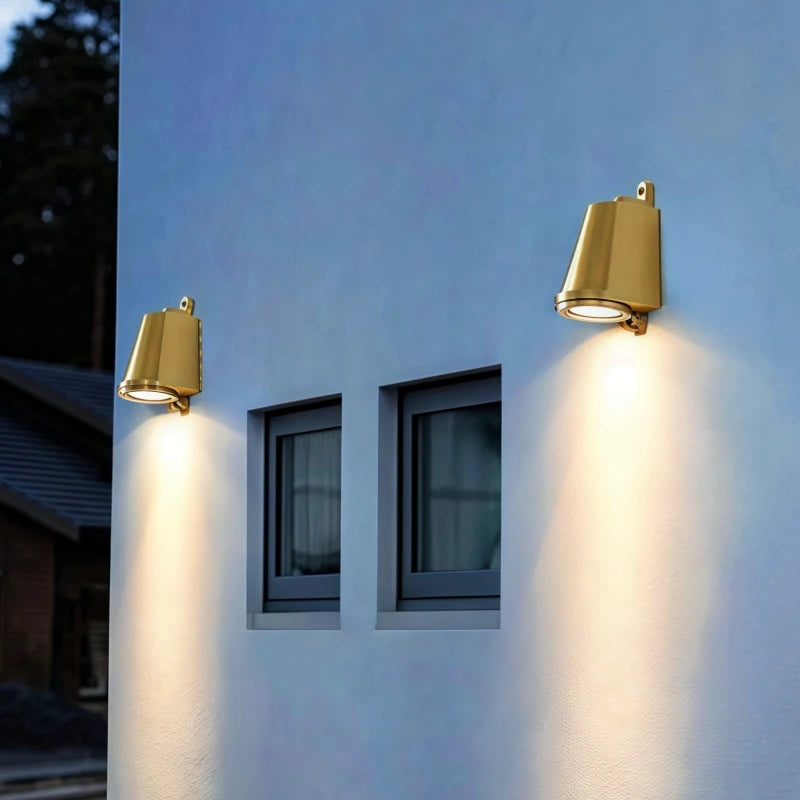 applique murale led moderne minimaliste chrome noir or gris mat conique lisse industrielleextérieur verre