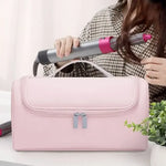 Sac rangement polyestère rose clair moderne accessoires coiffure réutilisable uni mat