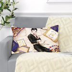 housse coussin imprimé anime personnages bleu blanc moderne double face