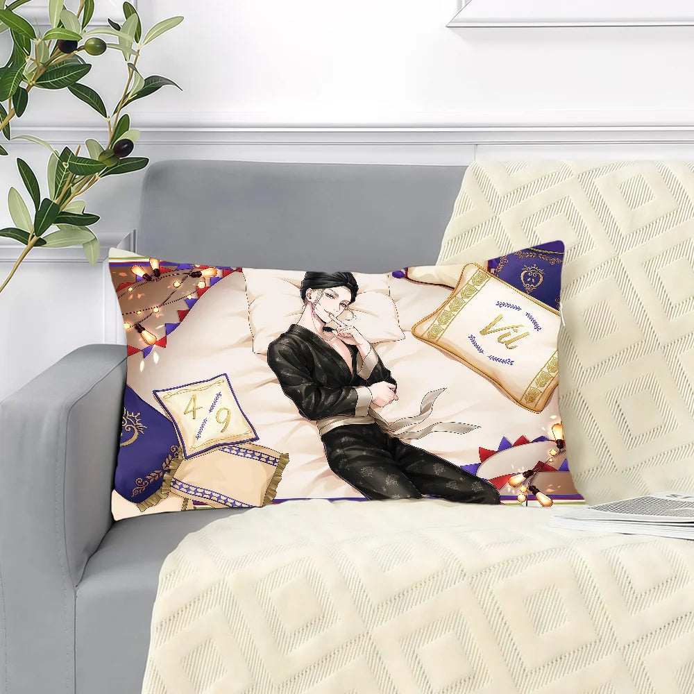 housse coussin imprimé anime personnages bleu blanc moderne double face