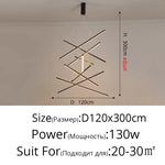 suspension lumineuse moderne têtes noir lignes géométriques scandinave flux lumineux élevé télécommande