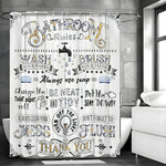 rideau douche blanc motif humoristique gouttes d'eau métalliques vintage 170x180cm 200x180cm