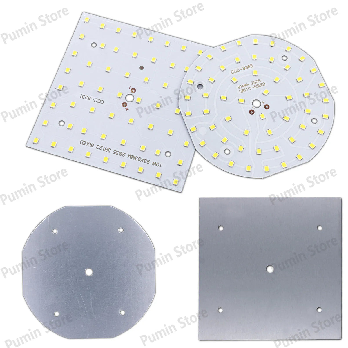 plaque led 10w blanc carrés jaunes moderne non visible 91mm 93mm