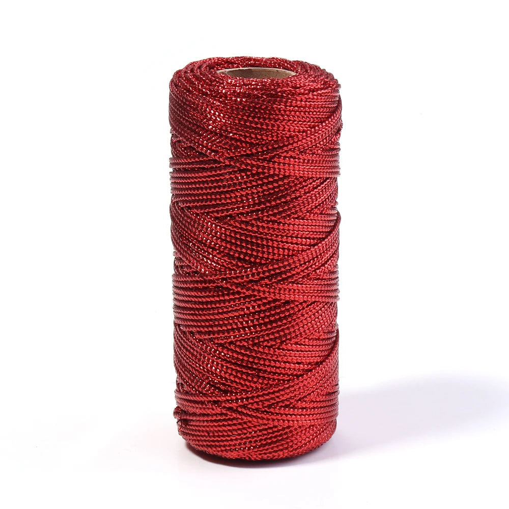 ficelle polyester 100m 1.5mm glitter violet doré bleu vert rouge moderne boîte cadeau fleur