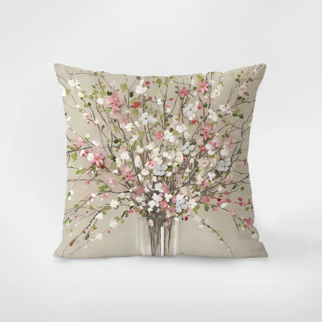 coussin carré multicolore fleurs stylisées moderne 40x40cm 45x45cm 50x50cm 60x60cm polyester