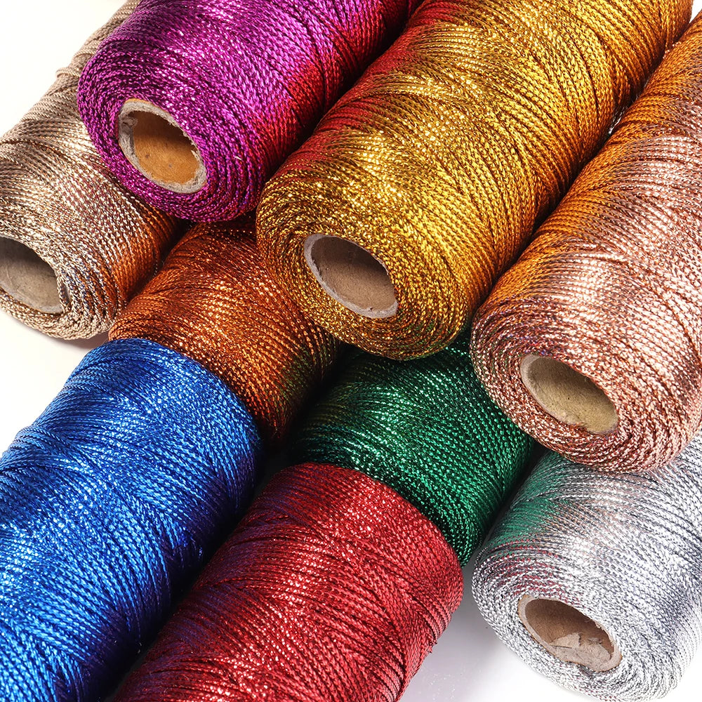 ficelle polyester 100m 1.5mm glitter violet doré bleu vert rouge moderne boîte cadeau fleur