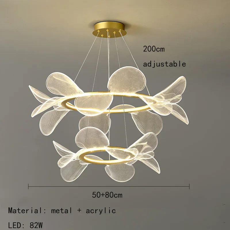 suspension lumineuse moderne acrylique blanc doré fine maille salon chambrehôtel