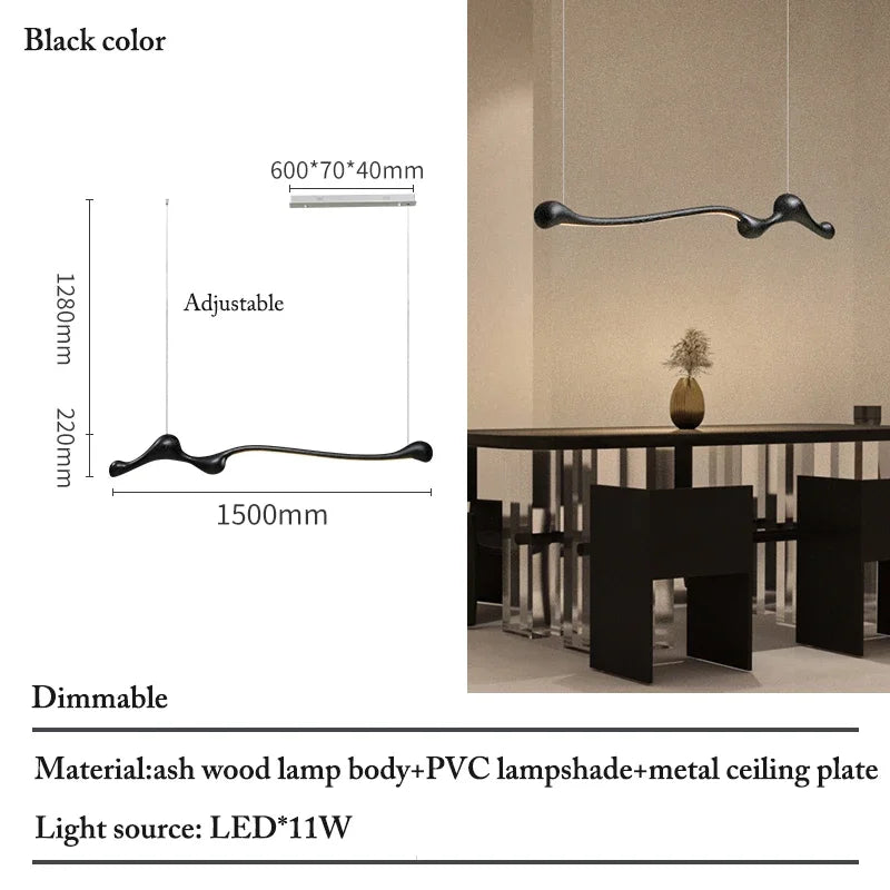 lampe suspendue bois naturel moderne marron foncé suspension minimaliste éclairage salon chambre