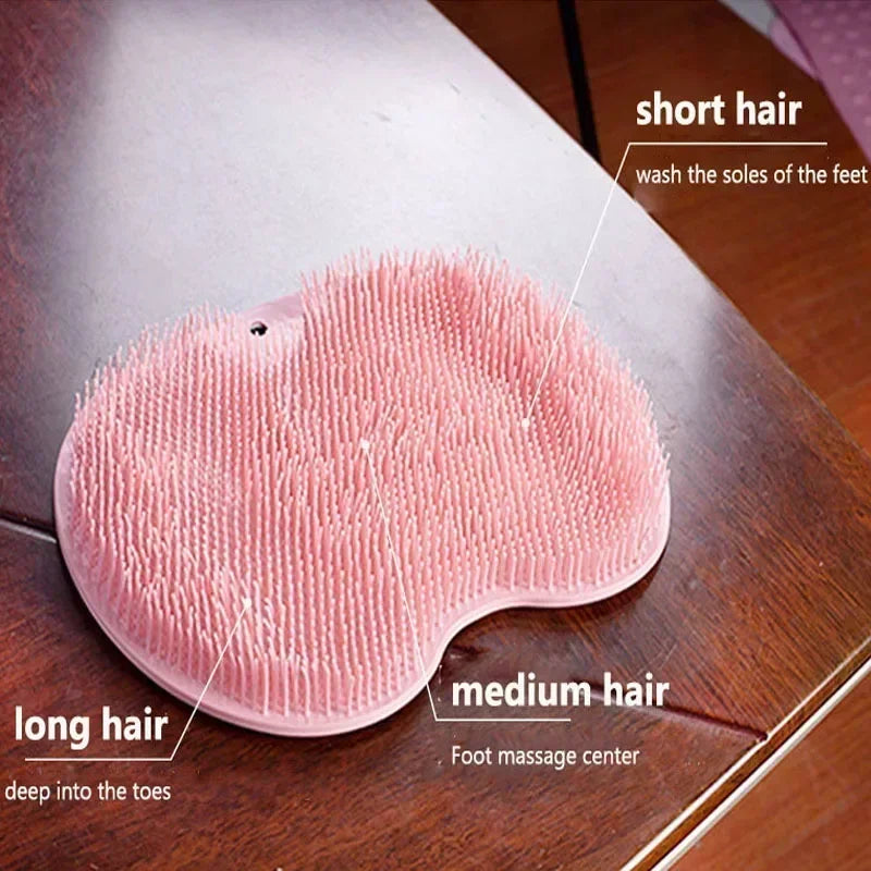 tapis bain antidérapant brosse massage dos exfoliation pieds ventouses couleurs multiples