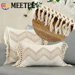 franges macramé blanc noir motifs géométriques boho artisanal 5mètres