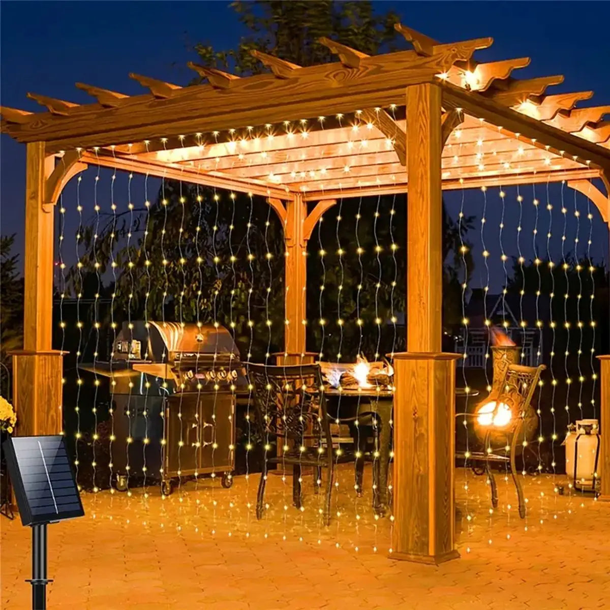 rideau lumineux solaire led blanc multicolore moderne modes