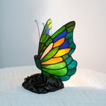 lampe poser moderne papillon verre coloré art deco multiple couleurs interrupteur câble daluminium