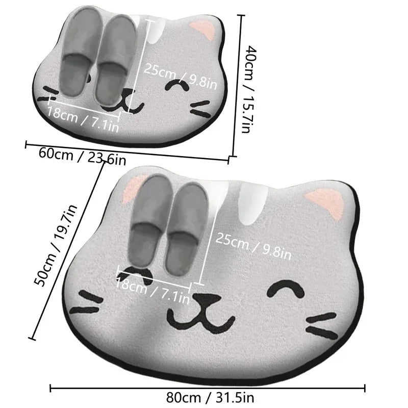 tapis sol antidérapant absorbant rapide taches dessin animé chien chat fleurs blanc marron gris