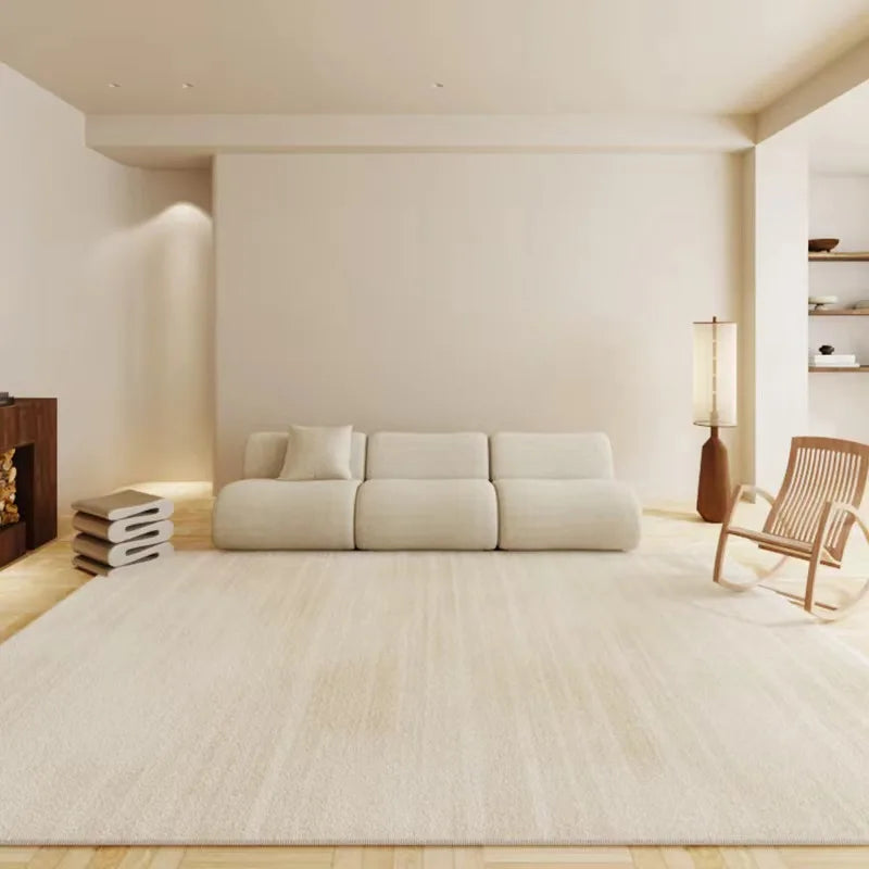 tapis moderne rayures horizontales motifs géométriques beige clair salon chambre polyester