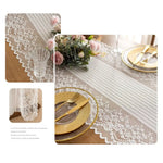 nappe table dentelle fine motifs floraux blanc classique élégante mariage fête automne geometrique PVC