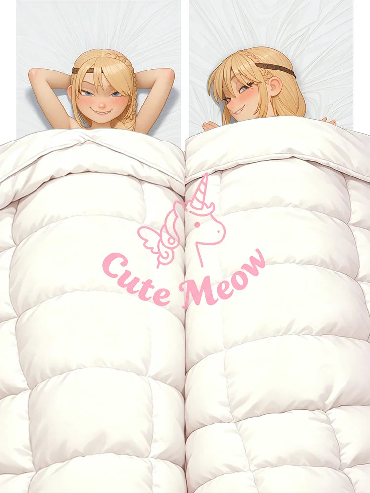 lit couverture polyester imprimée cute meow licorne rose moderne blanc