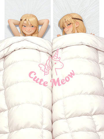 lit couverture polyester imprimée cute meow licorne rose moderne blanc