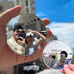 miroir rond argenté moderne portable taille 9.5cm 7.5cm selfie vlogging grand angle