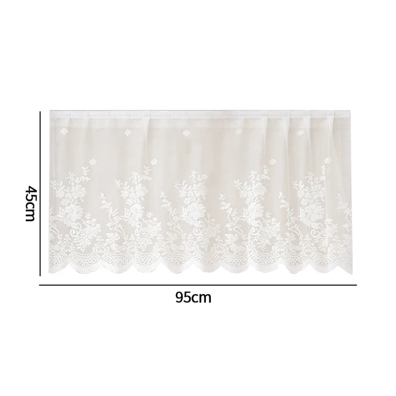rideau dentelle motif floral cerises blanc rouge vert translucide japonais coréen enfantin chambre porte
