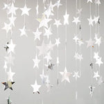 guirlande étoiles papier or argent bleu blanc décoration suspendue mariage chambre enfants