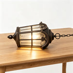 lampe suspendue classique transparente motifs géométriques noir chaîne salon chambrehôtel