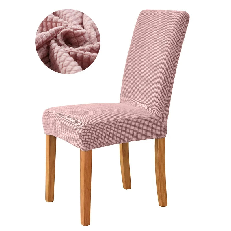 housse chaise jacquard gris rose vert marron moderne adhésif polyester pliage salon mariage banquet
