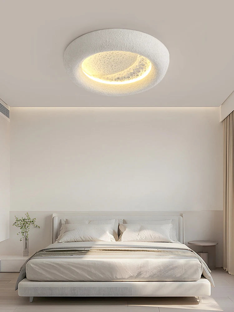 lampe led moderne blanche texturée aspect pierre minimaliste chambre salon