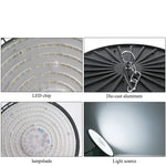 lumière led industrielle 200w 220v noir moderne grille ventilation chaines