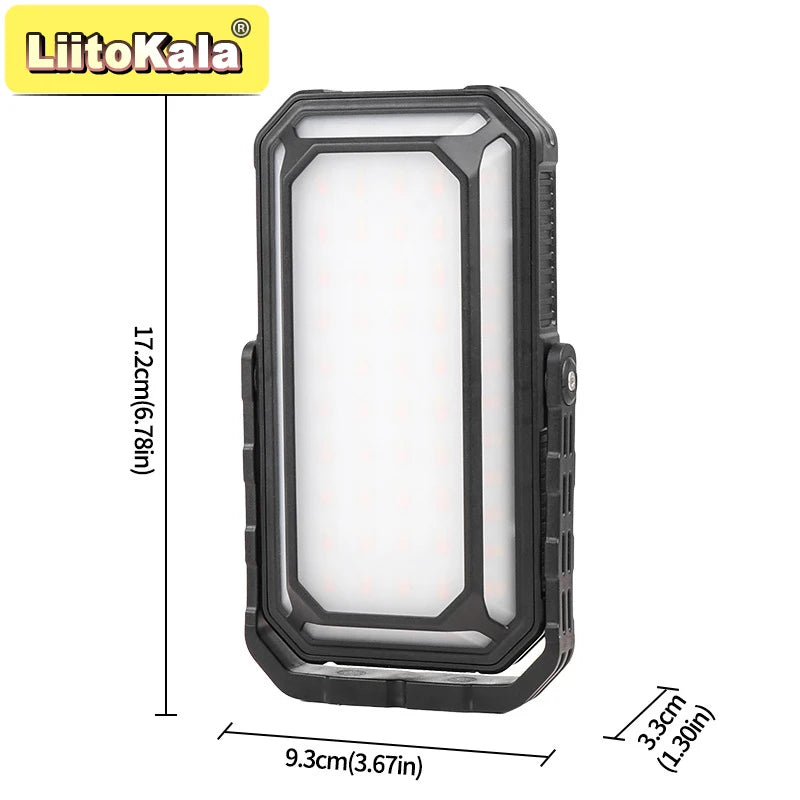 lampe camping solaire rechargeable 1200lm led 12h autonomie ipx4 étanche moderne noire abs matériaux