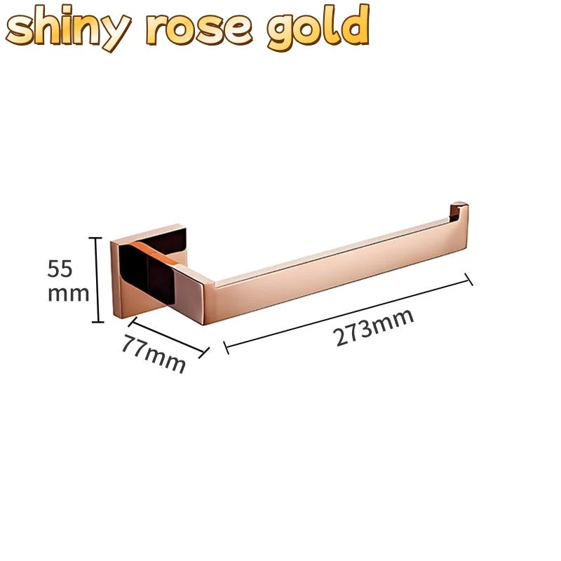 accessoires salle bain or rose moderne porte serviettes mural fixations métal