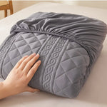 protège matelas imperméable matelassé anti acariens antibactérien gris élastiques lit double
