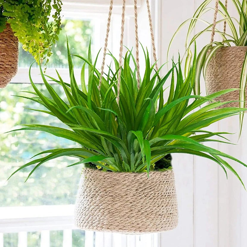 plantes artificielles herbe feuilles vertes modernes décoration intérieure extérieur minimaliste festive couleur rouge orange