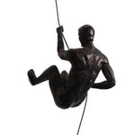 statuette escalade homme résine argentée nu réaliste moderne opaque