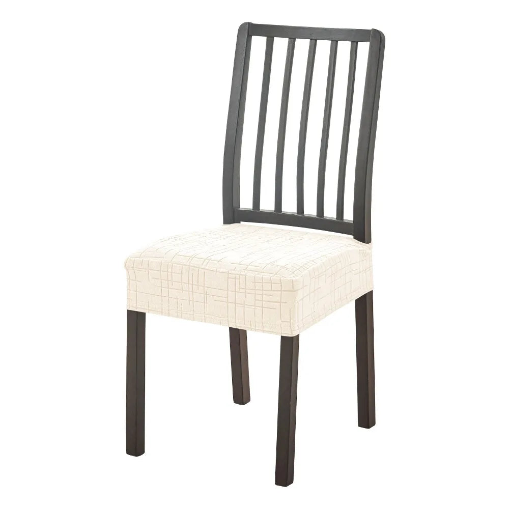housses chaise tissu jacquard motif géométrique gris antidérapantes modernes fixations inclusées
