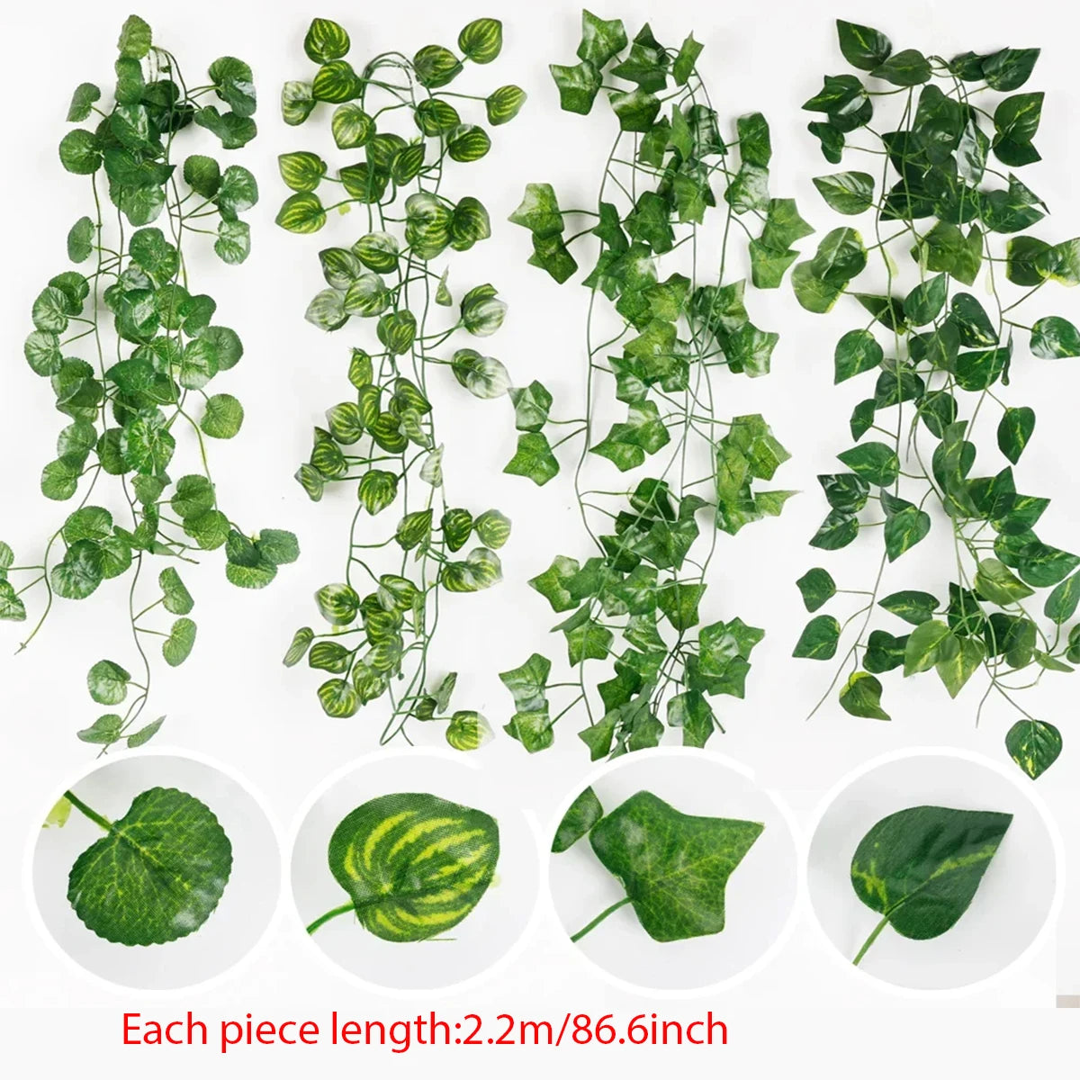 guirlande végétale artificielle feuilles vertes modernes décoration extérieure 26m longueur totale