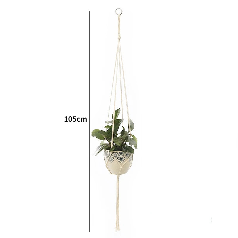 porte plantes suspendus macramé bois boho pots fleurs jardins decoration balcon maison