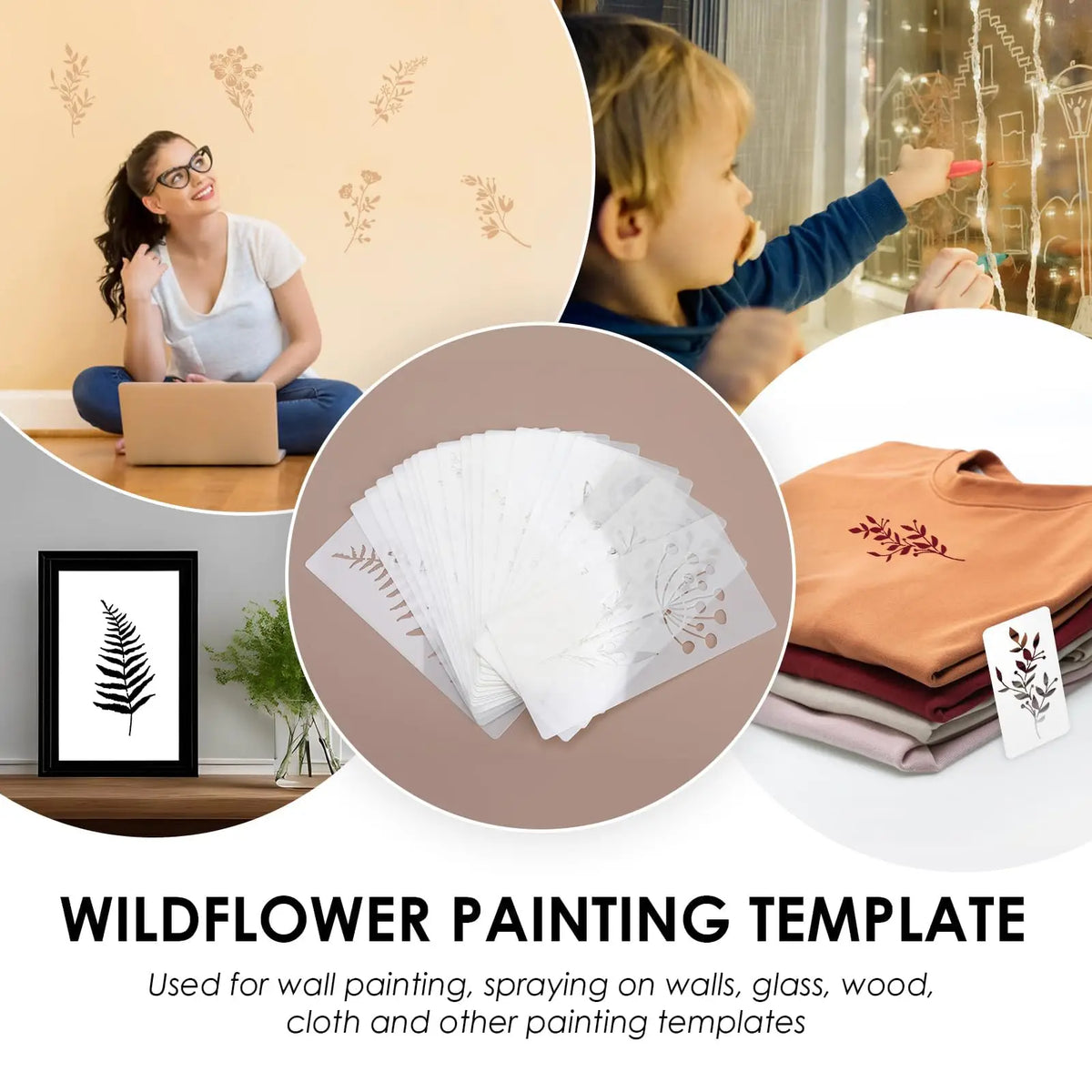 gabarits peinture fleurs feuilles papillons graphiques diy crafts blanc noir vert orange rose bruns