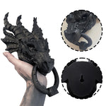 décoration murale tête dragon noire relief sculpté détaillée articulée fixe maison