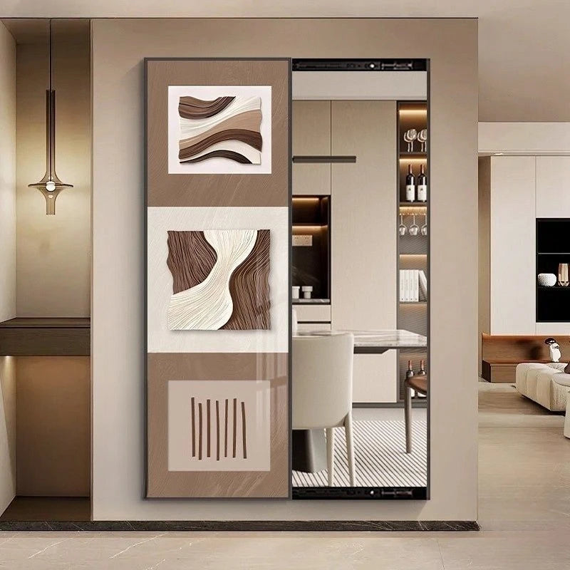 miroir plein longueur cadre mural abstract pattern contemporain maison chambre salon decoration