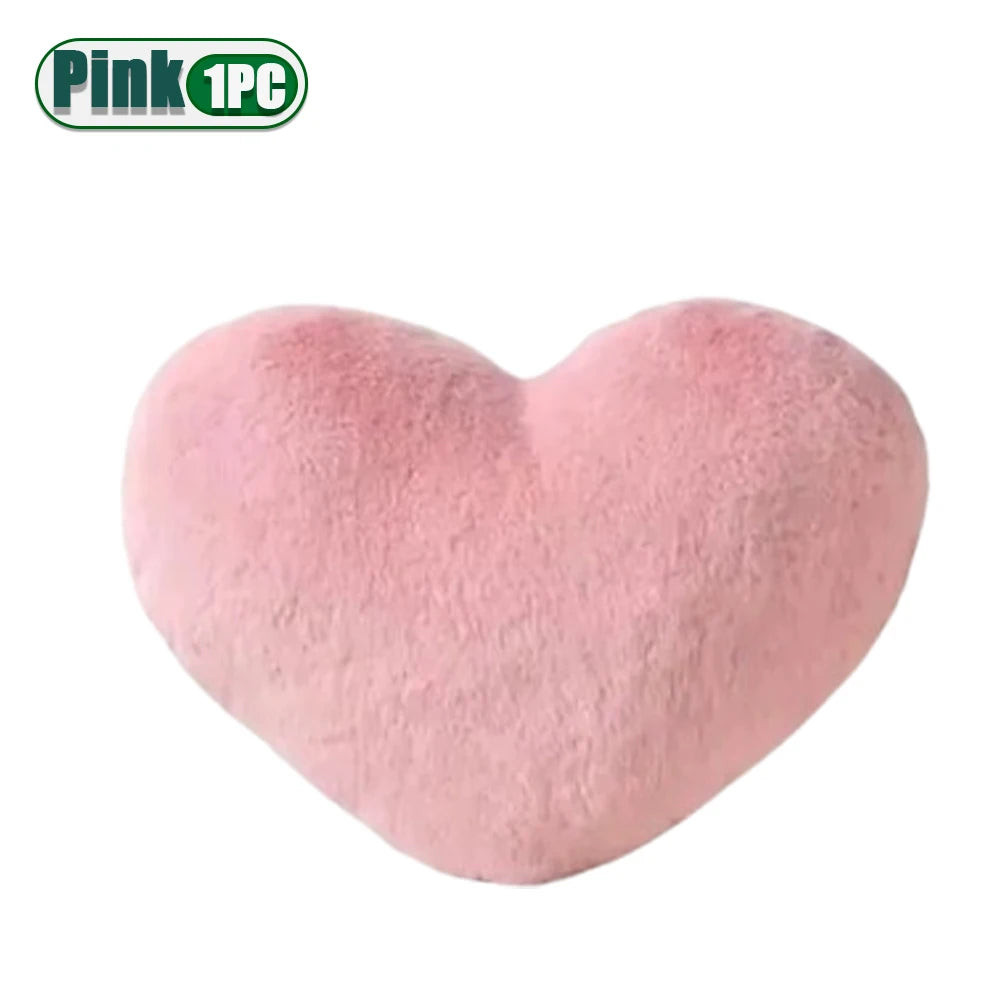 coussin forme cœur rose clair peluche douce moderne bébé 30x40cm confortable non amovible lavable