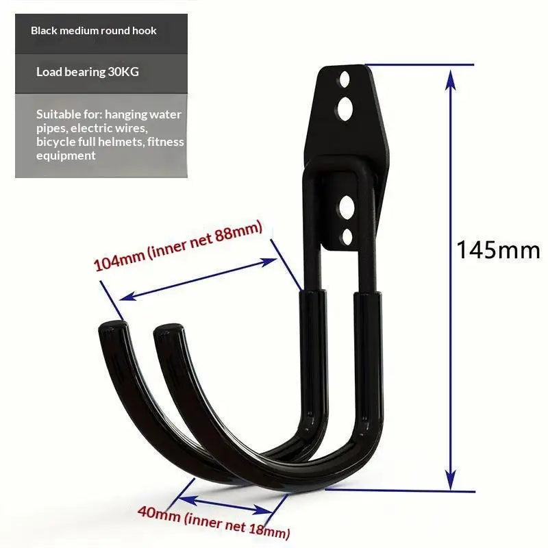 support mural moderne crochet noir orange outils jardin vélo fixations vis multiple'utilisation