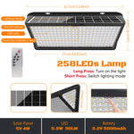 lampe solaire led murale noire ip65 258 leds modes waterproof moderne