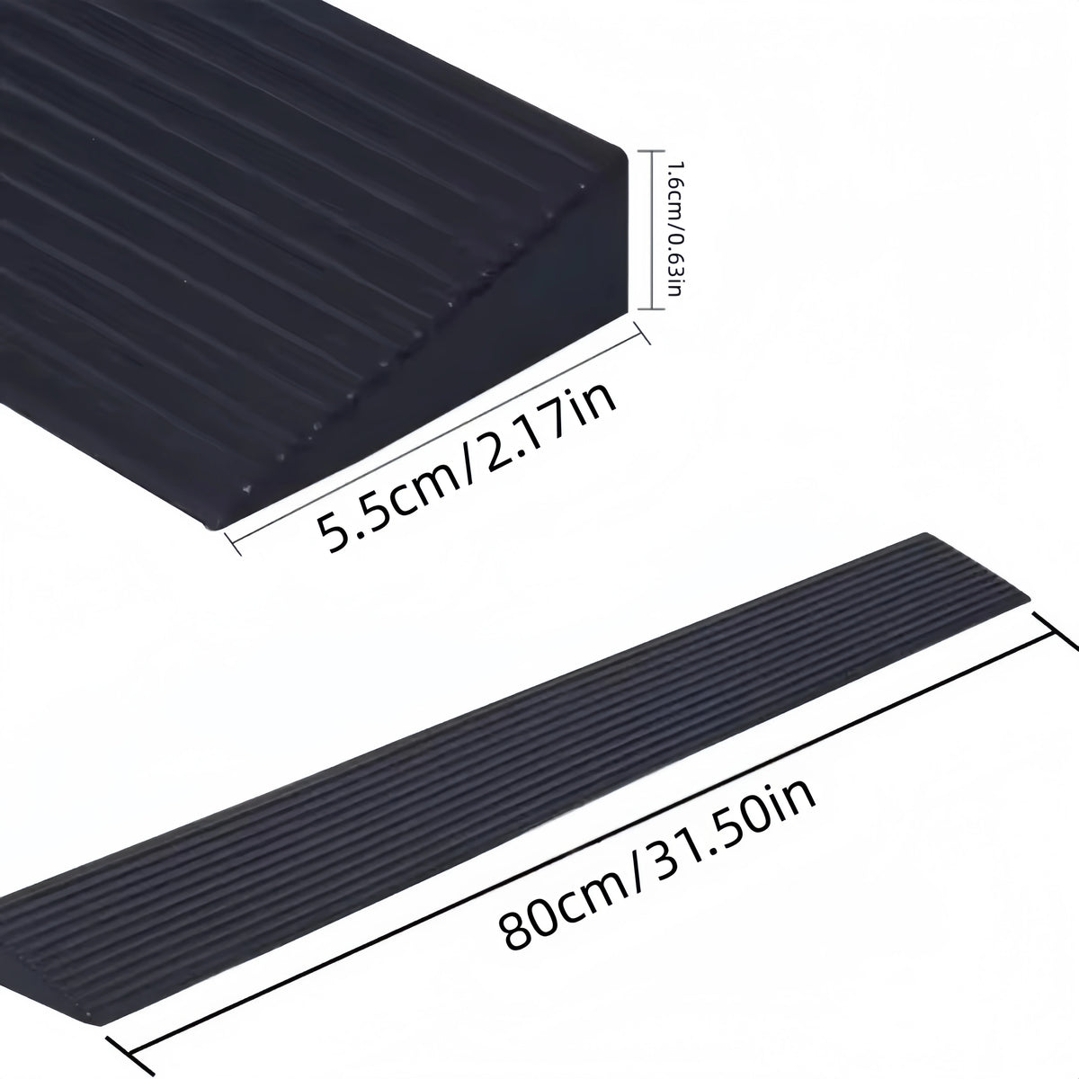 tapis antidérapant noir rayures verticales adhésif durable moderne gris blanc beige 80cm