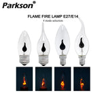 lampe led flamme noire transparente moderne e27 e14 3w 250 lumens 30000h