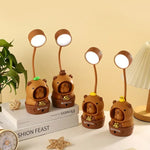 lampe table rechargeable usb moderne ours marron flexible verte étudiante chambre veilleuse ab
