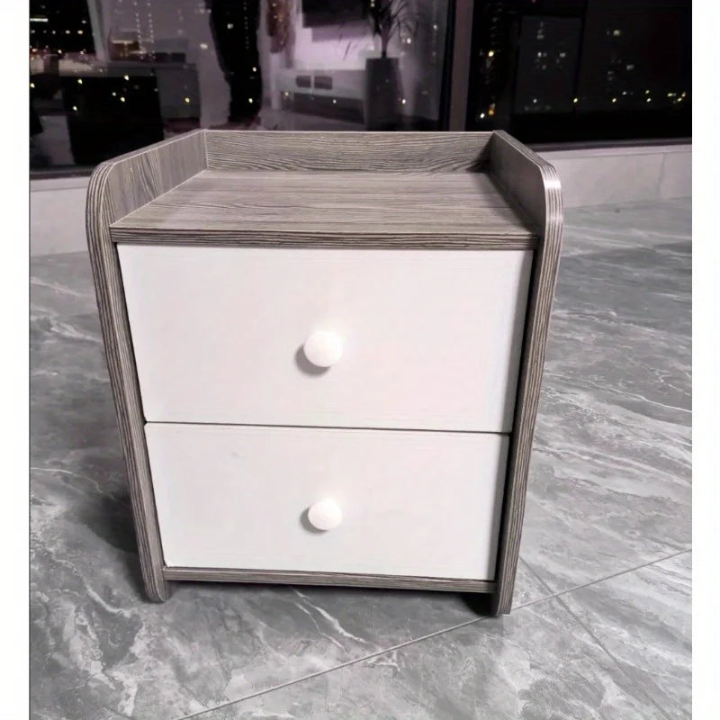 meuble chambre coucher moderne deux tiroirs bois gris blanc minimalistetable nuitcommodechevetappréciablesauvage
