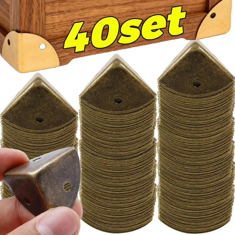 protège coin bronze lisse classique boites bijoux coffrets bois set unités